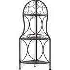 3-Tier Antique Bronze Metal Corner Bakers Rack