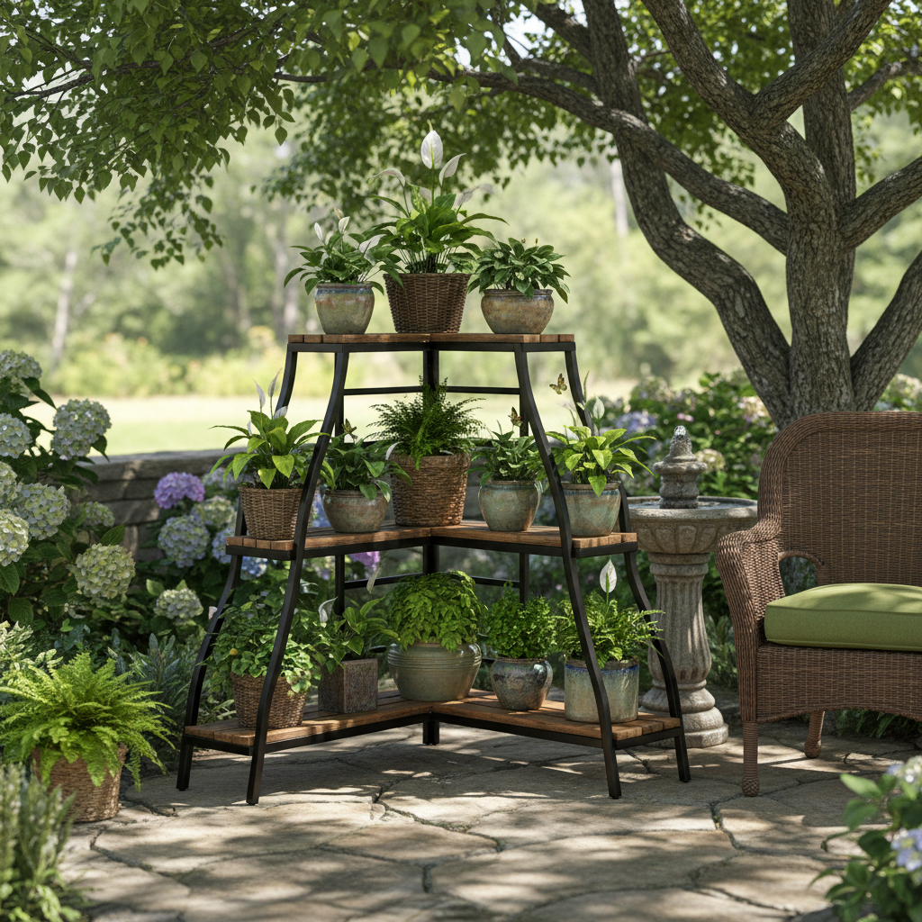 Outdoor Greenery Corner Stand